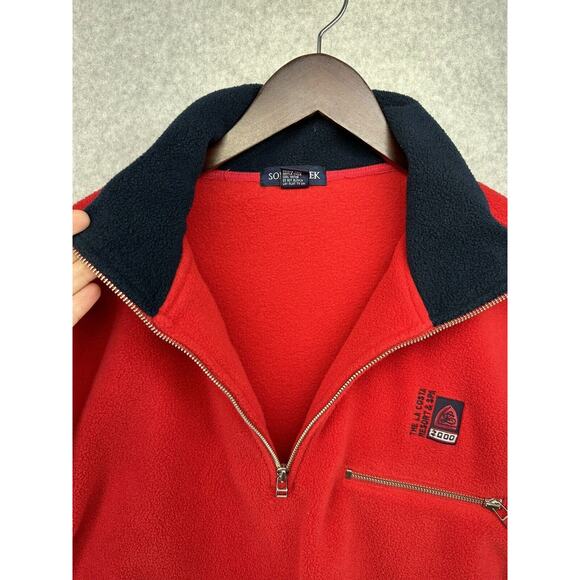 Vintage Sope Creek Pullover Sweater La Costa Resort Fleece Small Half Zip Red - Picture 10 of 14